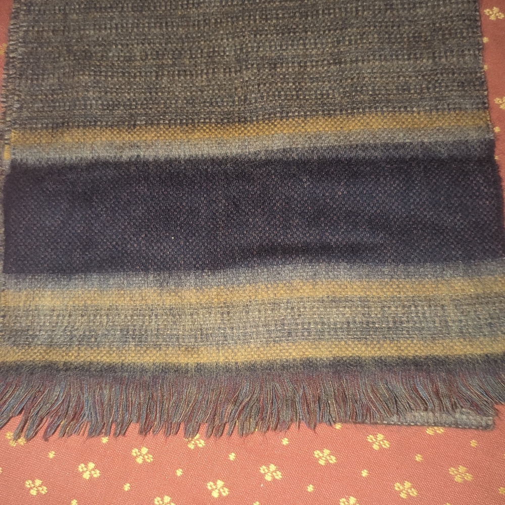 Dior Wool Scarf in Blue and Tan